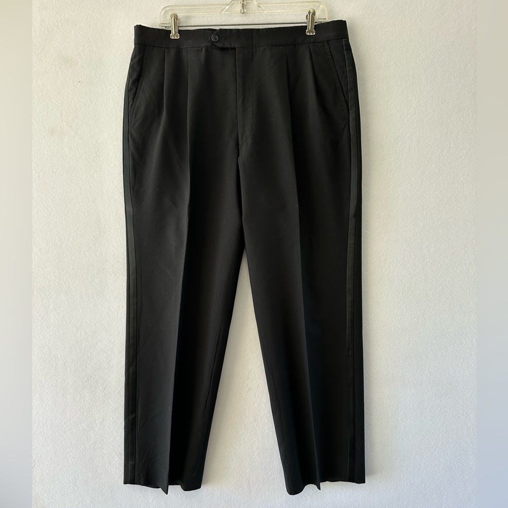 Stafford Formal Wear Men's Tuxedo Stripe Black Dress Pants Size 36x30